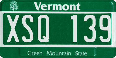 VT license plate XSQ139