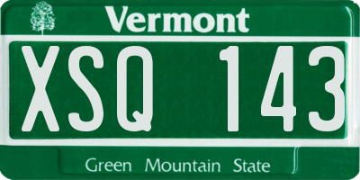 VT license plate XSQ143
