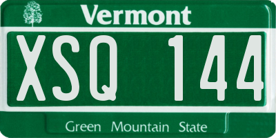 VT license plate XSQ144