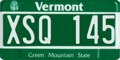 VT license plate XSQ145