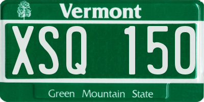 VT license plate XSQ150