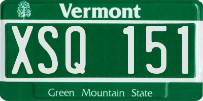 VT license plate XSQ151