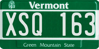 VT license plate XSQ163