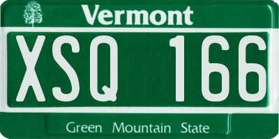 VT license plate XSQ166