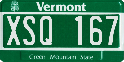 VT license plate XSQ167
