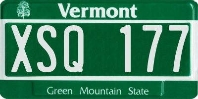 VT license plate XSQ177