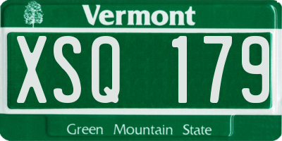 VT license plate XSQ179
