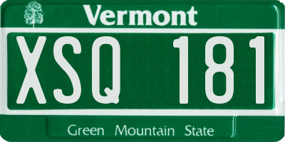 VT license plate XSQ181