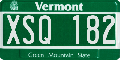 VT license plate XSQ182