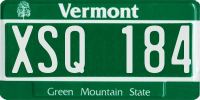 VT license plate XSQ184