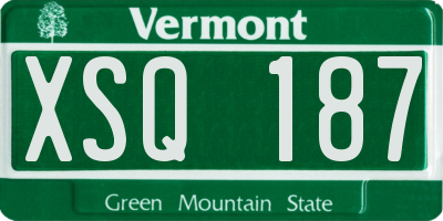 VT license plate XSQ187