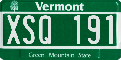 VT license plate XSQ191