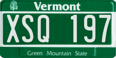VT license plate XSQ197