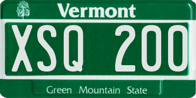 VT license plate XSQ200