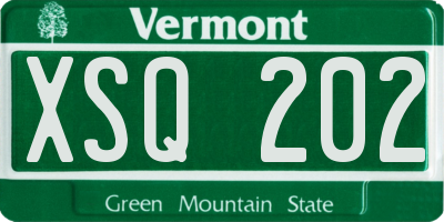 VT license plate XSQ202