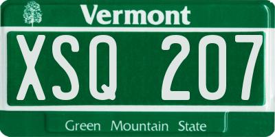 VT license plate XSQ207