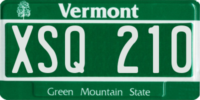 VT license plate XSQ210