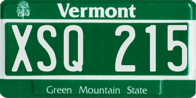 VT license plate XSQ215