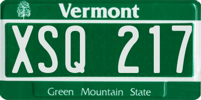 VT license plate XSQ217