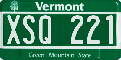 VT license plate XSQ221