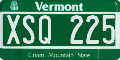 VT license plate XSQ225