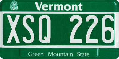 VT license plate XSQ226