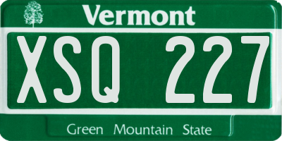 VT license plate XSQ227