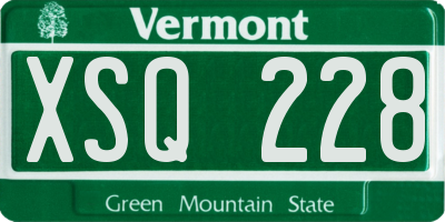 VT license plate XSQ228