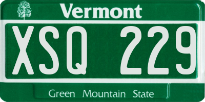 VT license plate XSQ229