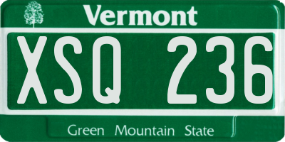 VT license plate XSQ236