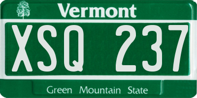 VT license plate XSQ237