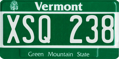 VT license plate XSQ238
