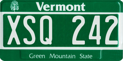VT license plate XSQ242