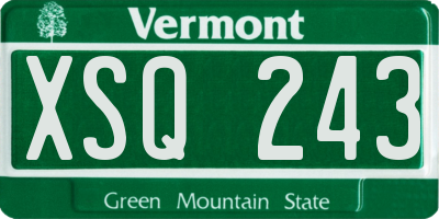 VT license plate XSQ243