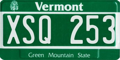 VT license plate XSQ253