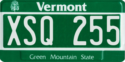 VT license plate XSQ255