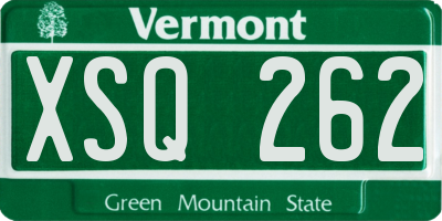 VT license plate XSQ262