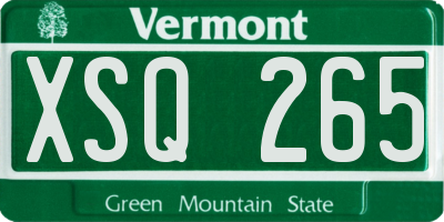VT license plate XSQ265