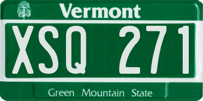 VT license plate XSQ271