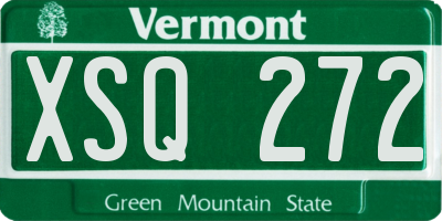 VT license plate XSQ272
