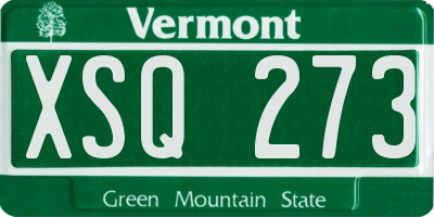 VT license plate XSQ273