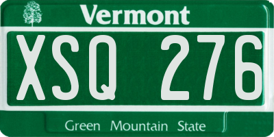 VT license plate XSQ276