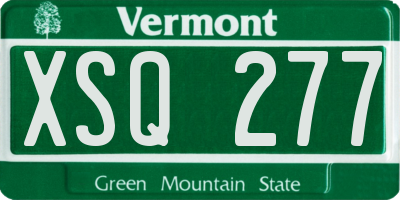 VT license plate XSQ277