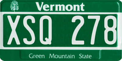 VT license plate XSQ278