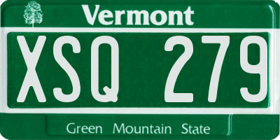 VT license plate XSQ279