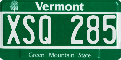 VT license plate XSQ285