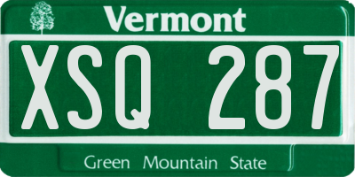 VT license plate XSQ287