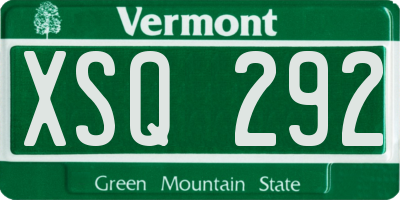 VT license plate XSQ292