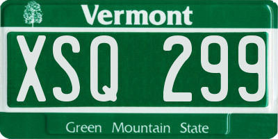 VT license plate XSQ299