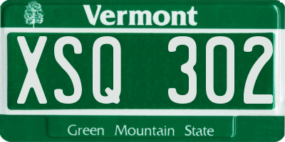 VT license plate XSQ302